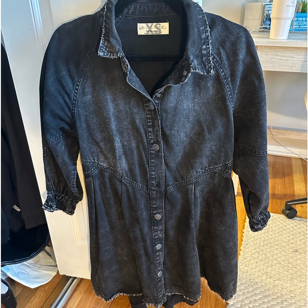 Free people black denim dress- XS